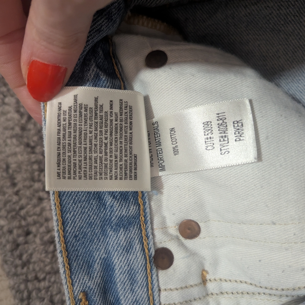 AGOLDE Light Blue Distressed Denim Jean Shorts - Picture 6 of 7